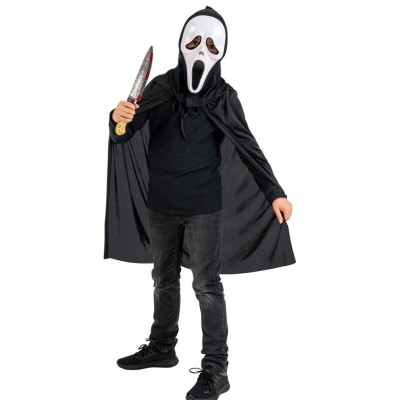 Set Costume Fantasma Bambino - Mantello, Maschera e Accessorio