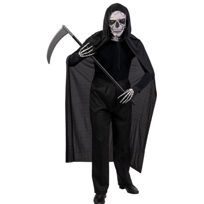 Set Costume Scheletro Completo | Mantello, Maschera, Guanti e Falce