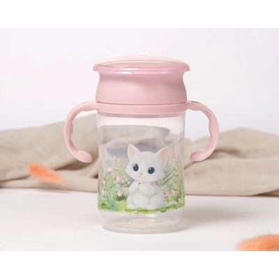 KioKids Tazza di Apprendimento Step 3 con Manici - Rosa 330ml