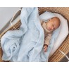 Copertina Neonato Kiokids 80x110 cm con Stelle in Rilievo - Celeste