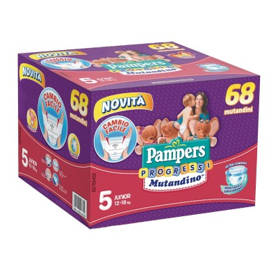 Pampers Progressi Mutandino Quadri Pack Junior 5 12/18 kg  68PZ