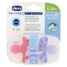 Chicco Succhietto Gommotto Silicone 6/16 mesi Bimba - 2 Pezzi