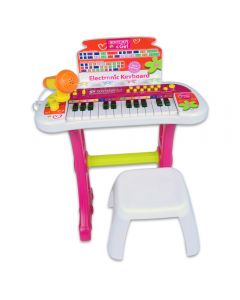 Bontempi Tastiera 24 Tasti con Microfono Sgabello Girl 132471