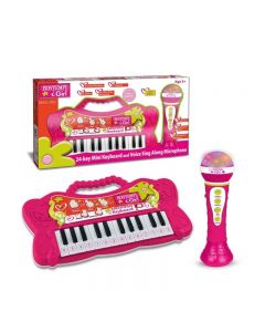 Bontempi Tastiera 24 Tasti con Microfono Karaoke Rosa 602172