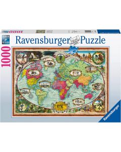 Ravensburger, Giro del Mondo in Bicicletta, 1000 Pezzi Illustrati