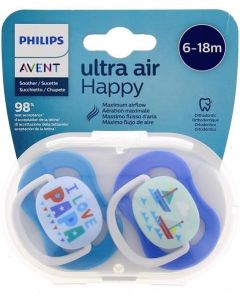 Avent Succhietto U.AIR 6-18 Mesi Papà M 2 Pezzi SCF080/03