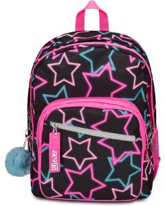 SEVEN SJ Ever Zaino Scuola, Nero e Rosa, StarShaped Girl - 20C202422