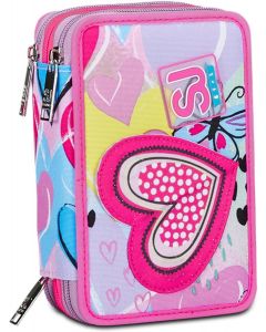 SEVEN SJ Gang Astuccio Scuola 3 Zip, Rosa, Magicance - 30C202400