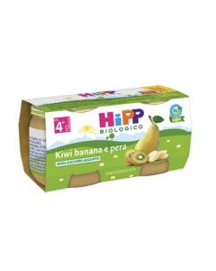 Hipp Omogeneizzato Bio Frutta Kiwi, Banana & Pera - 2X80GR