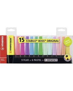 Stabilo Boss Evidenziatori 15 Pezzi Colori Assortiti