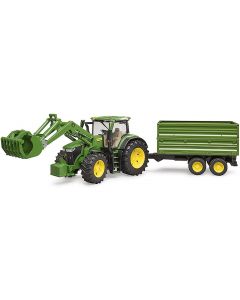 Trattore John Deere 7R 350 con Benna e Rimorchio