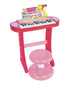 Bontempi Tastiera Con Gambe Microfono E Sgabello Rosa