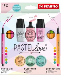 Stabilo Pastel Love Set 18 Pezzi Colori Assortiti 77585