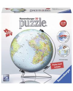 Ravensburger 12436 - Puzzle 3D Mappamondo 540 Pezzi