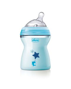 Chicco Biberon Natural Feeling 250ml Tettarella Flusso Medio Azzurro