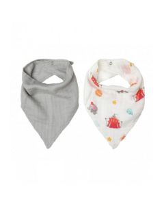 Kiokids  2 Bavaglini Bandana Bamboo, Grigio - 3269