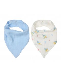 Kiokids 2 Bavaglini Bandana Bamboo, Azzurro - 3268