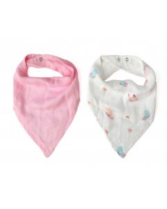 Kiokids 2 Bavaglini Bandana Bamboo, Rosa - 3262